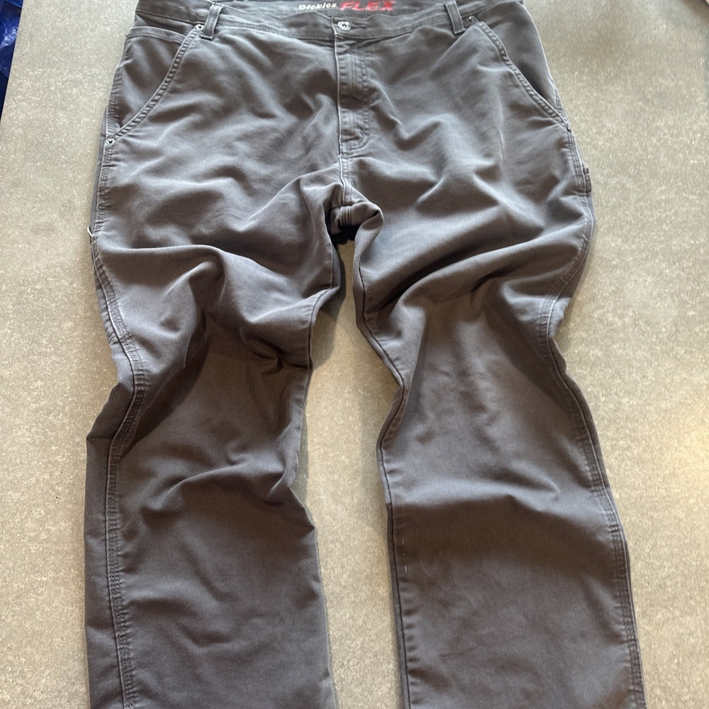 Dickies Carpenter Work Pants Gray Wide Leg 38x30